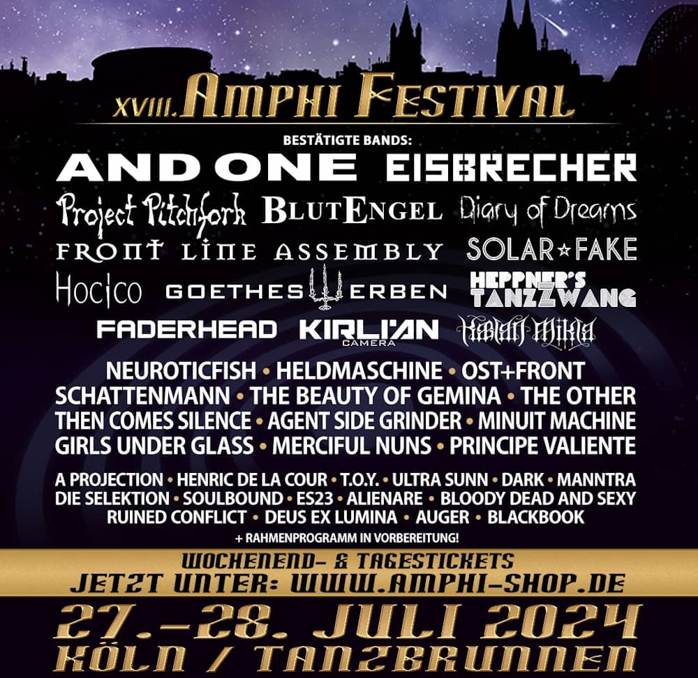 XVIII Amphi Festival (27.07.2024 - 28.07.2024, Tanzbrunnen Köln, Cologne, Germany)