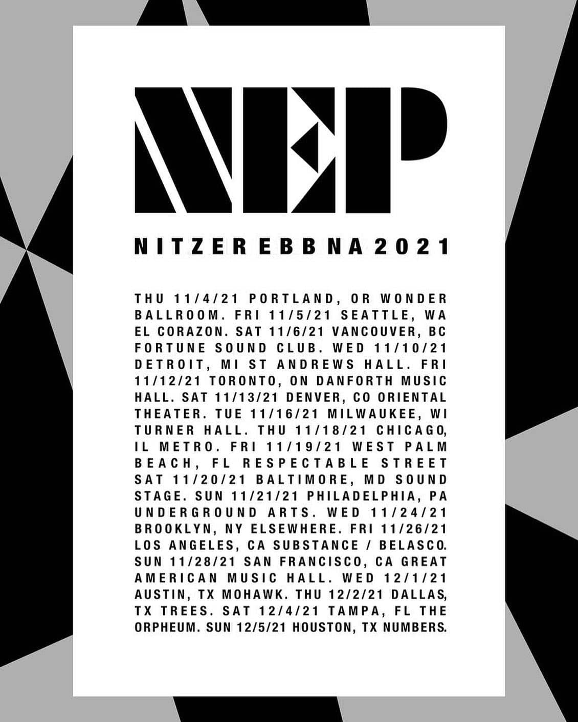 NITZER EBB PRODUCT - NORTH AMERICA 2021