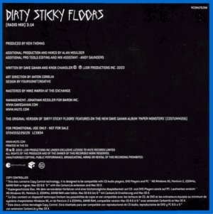 «Dirty Sticky Floors» (радио промо CD  - задняя обложка)